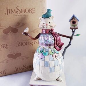 NIB JIM SHORE 2008 #4010626 Heartwood Cool Cat Snowman Figurine